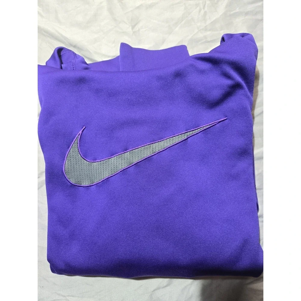 Nike Therma-FIT Purple and Gray Large Swoosh Pullover Hoodie Size Large Athletic